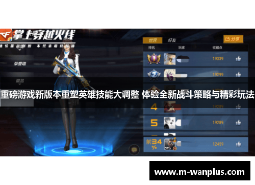 重磅游戏新版本重塑英雄技能大调整 体验全新战斗策略与精彩玩法
